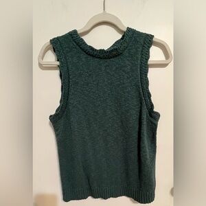 NWT J Crew Factory Green Slub Sweater Vest Size M